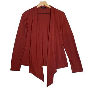 Ambiance Terra Cotta Cardigan Draped Open Front Long Sleeve Medium Weight Size M